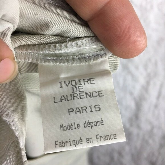 Ivoire de Laurence Paris High Waist Ivory Wide Leg Pants FR EU 42 US 10 - Picture 11 of 12